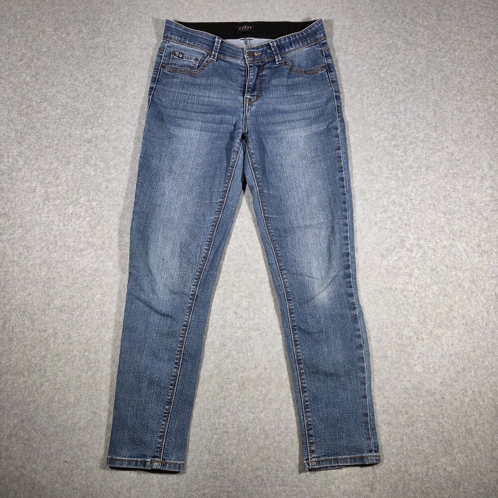Curve Appeal Women Skinny Jeans Size 4/27 Blue Medium Wash Elastic Comfort Waist